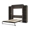 Bestar Orion 104W Queen Murphy Bed with 2 Narrow Shelving Units (105W), Bark Gray & Graphite 116884-000047 - alternate 2